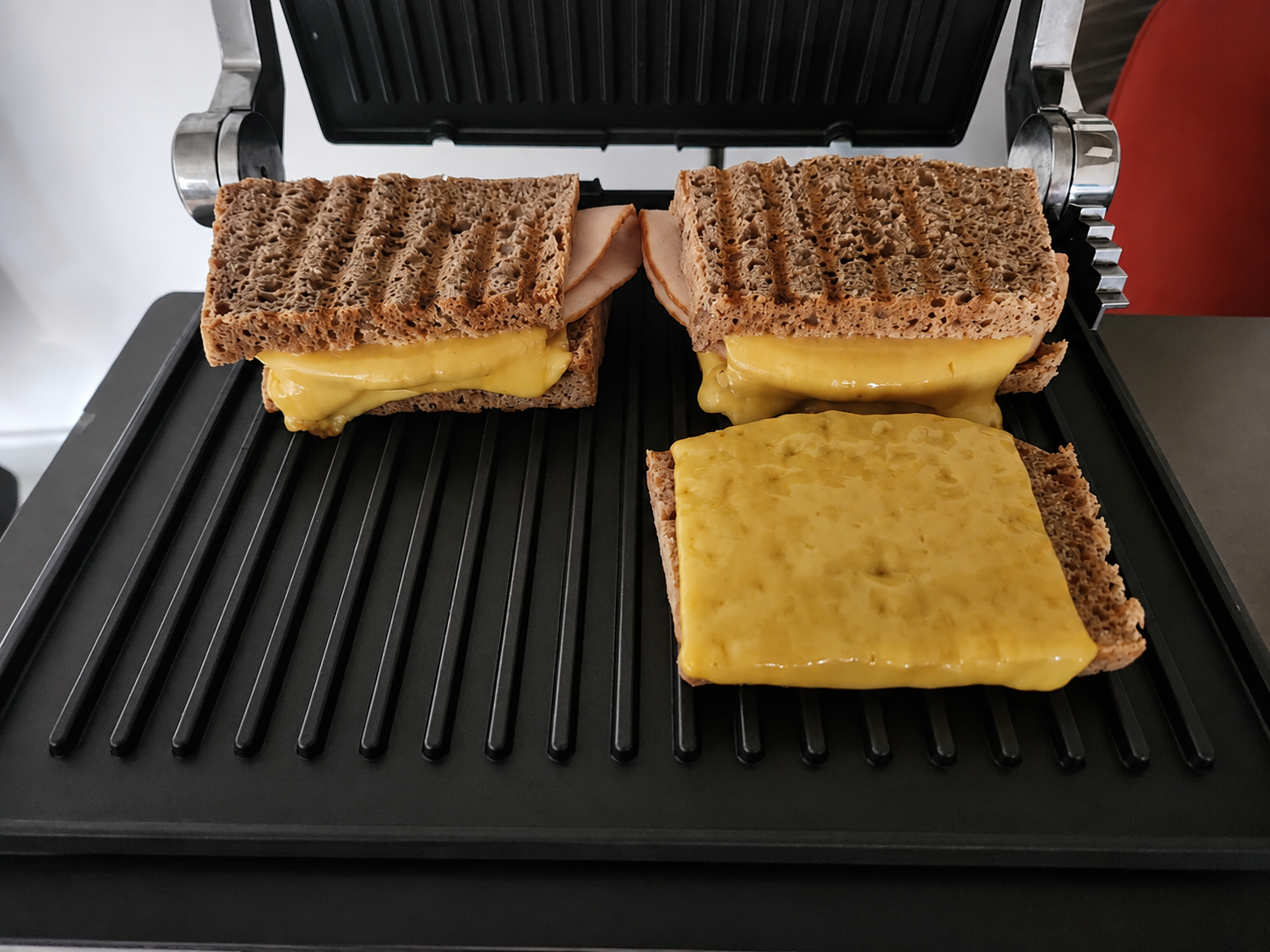 Toasted turkey and cheese sandwiches made with Break Bread